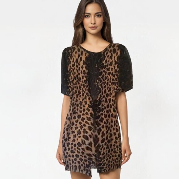 PURE Alfred Sung Size XS leopard print shift dress - Picture 2 of 8